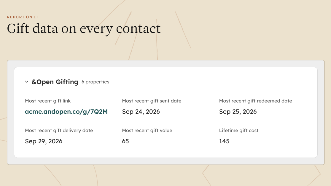 Gift data on every contact